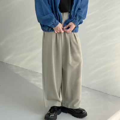 Pleated Wide-Leg Trousers