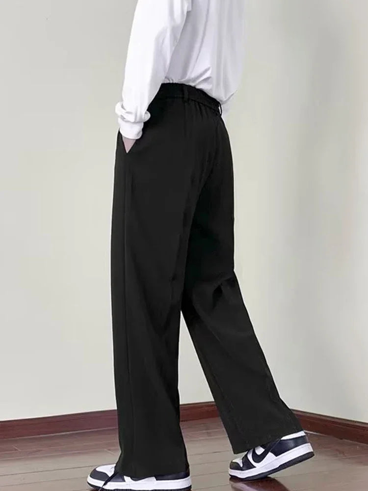 Gentlemen's Sleek Solid Suit Pants