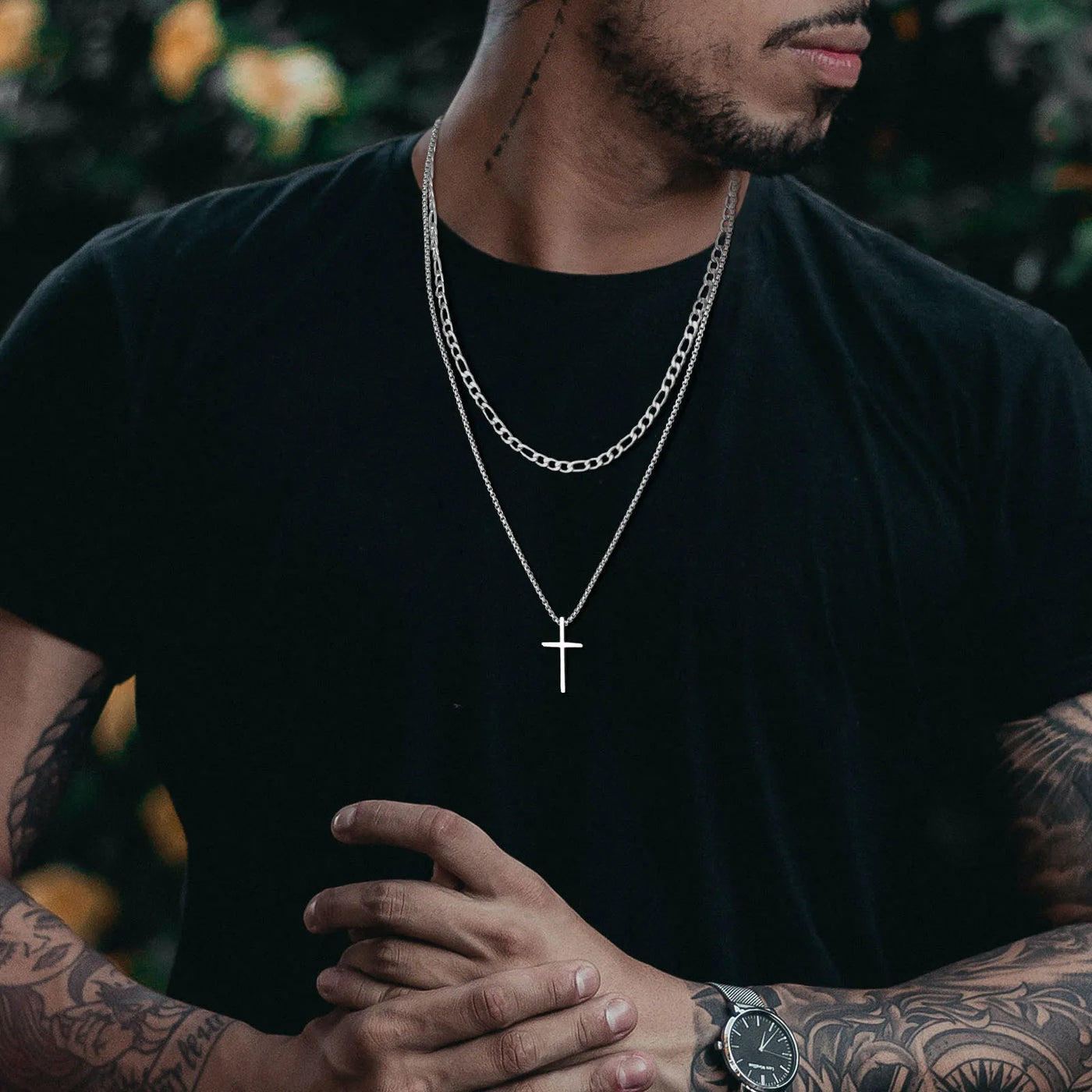 Layered Pendant Cross Necklaces