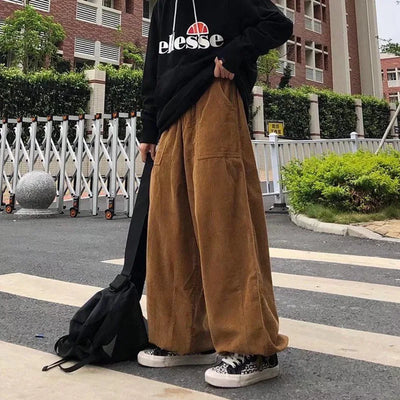 Oversized Corduroy Wide-leg Pants