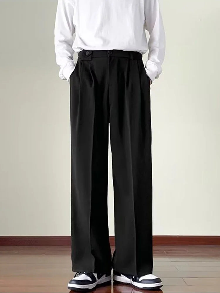 Gentlemen's Sleek Solid Suit Pants