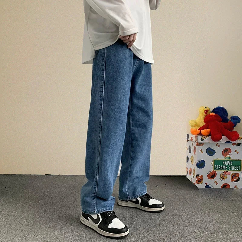 Straight Stripe Baggy Jeans