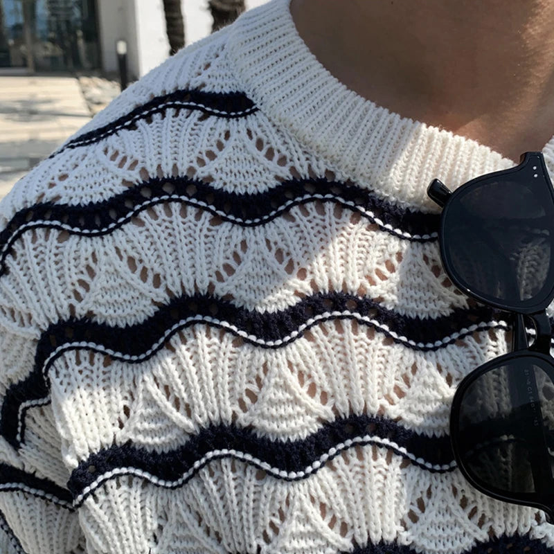 Jacquard Hollow Knitted Shirt