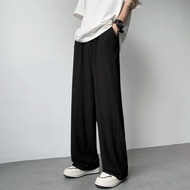 Pleated Ice Silk Pants